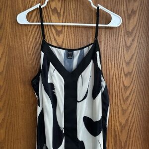 Black and white strappy tank
